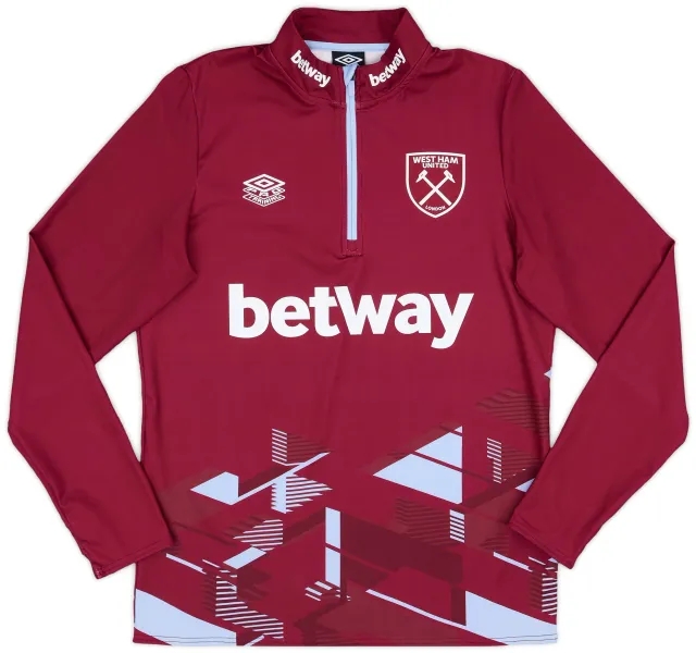 Umbro 2023-24 West Ham Player Issue 1/4 Zip Training Top - 9/10 - (L)