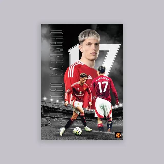 WUNDUR Manchester United Garnacho Core Photo A2 Poster Black