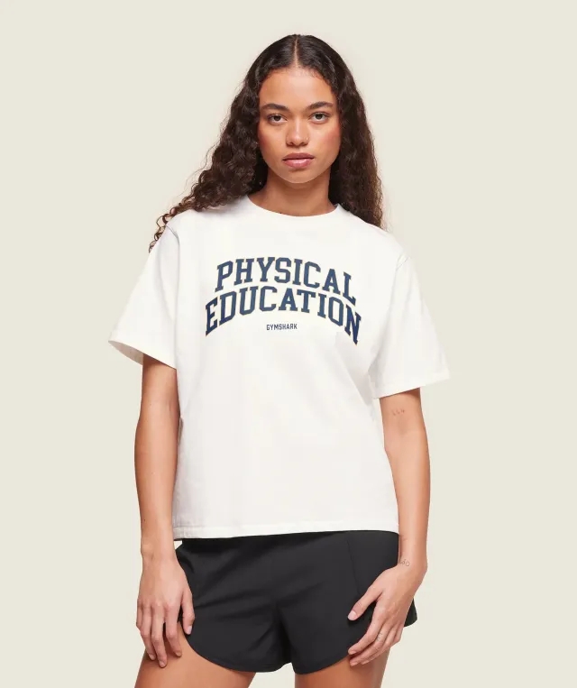 Gymshark Phys Ed T-Shirt - Soft White