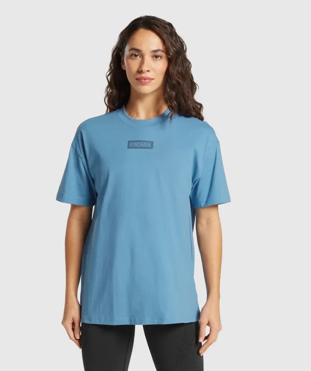 Gymshark Block Oversized T-Shirt - Classic Blue