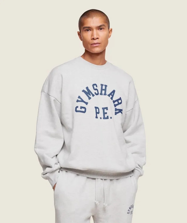 Gymshark Phys Ed Crew - Light Grey Marl
