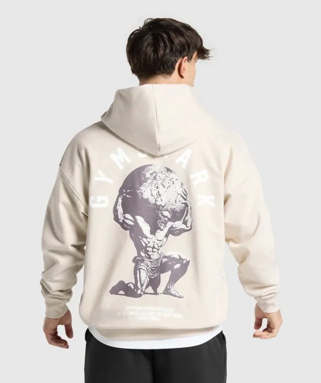Gymshark Atlas Zip Up Hoodie - Oat White