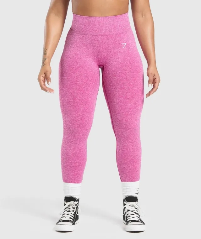 Gymshark Lift Seamless Leggings - Winning Pink/White Marl