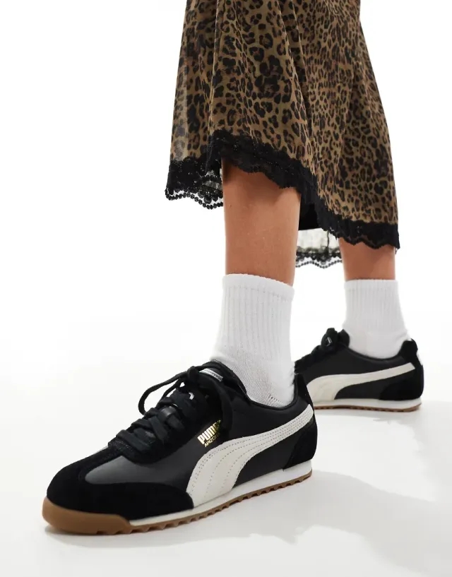 PUMA Arizona Retro Sneakers Unisex, Black/Warm White