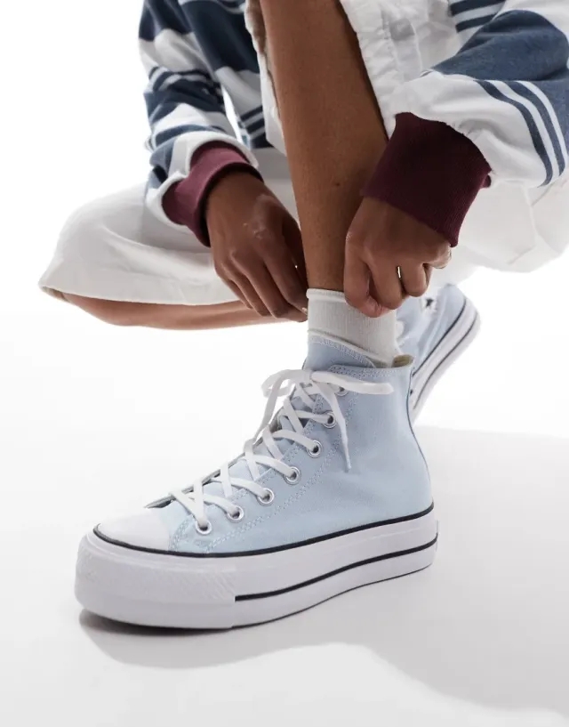 Converse Womens Chuck Taylor All Star Lift Hi Trainer - Blue - Size 5.5 - Blue