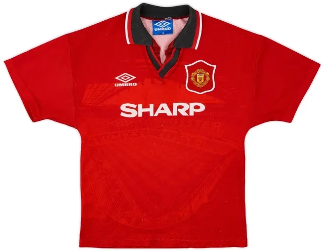 Umbro 1994-96 Manchester United Home Shirt - 7/10 - (L.Boys)