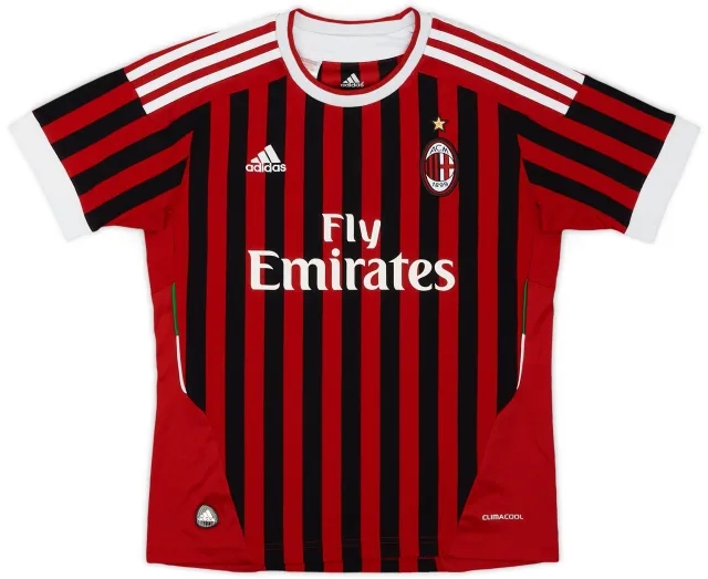 adidas 2011-12 AC Milan Home Shirt - 6/10 - (M.Boys)