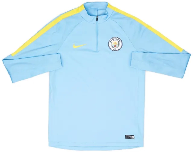 2016-17 Manchester City Nike 1/4 Zip Training Top - 9/10 - (M)