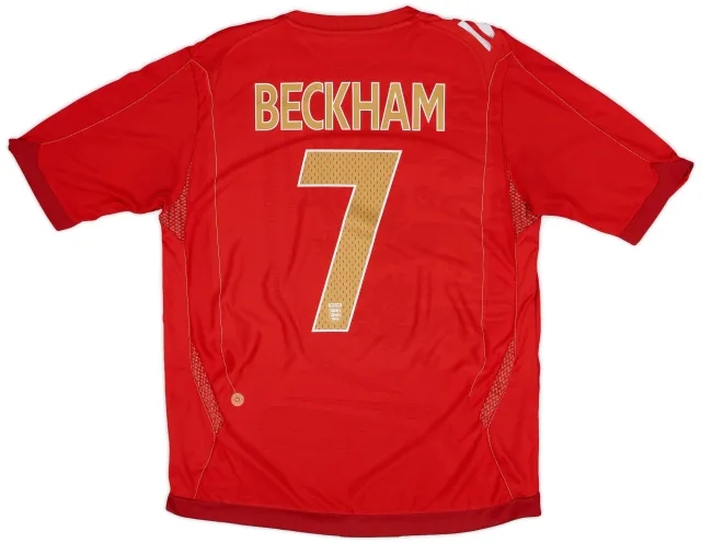 Umbro 2006-08 England Away Shirt Beckham #7 - 6/10 - (L)