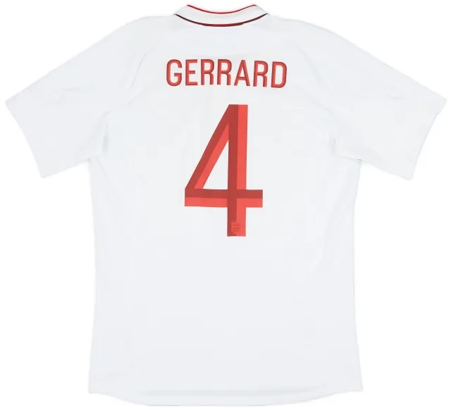Umbro 2012-13 England Home Shirt Gerrard #4 - 6/10 - (M)