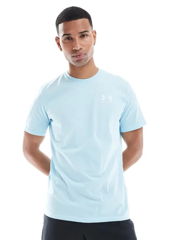 Men's  Under Armour  Left Chest Logo Short Sleeve Stream / White XS