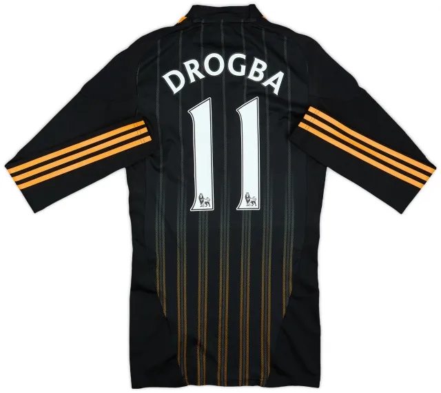 adidas 2010-11 Chelsea Player Issue TechFit Away L/S Shirt Drogba #11 - 8/10 - (S)
