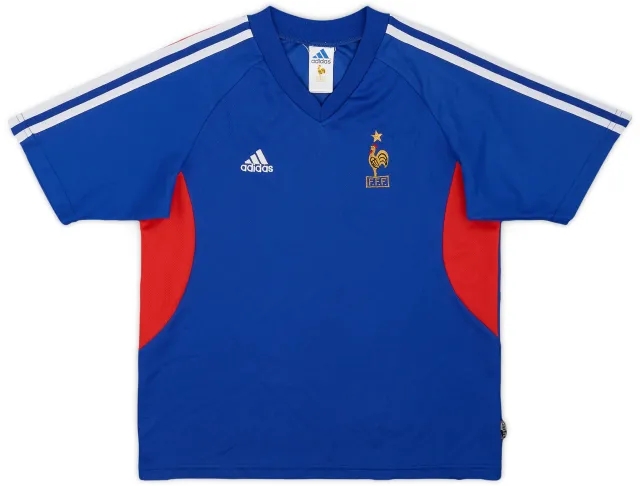 adidas 2002-04 France Home Shirt - 8/10 - (M.Boys)