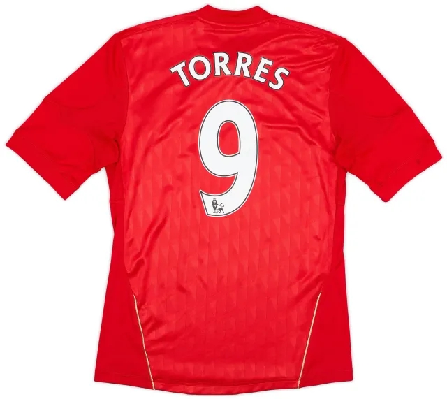 adidas 2010-12 Liverpool Home Shirt Torres #9 - 9/10 - (S)