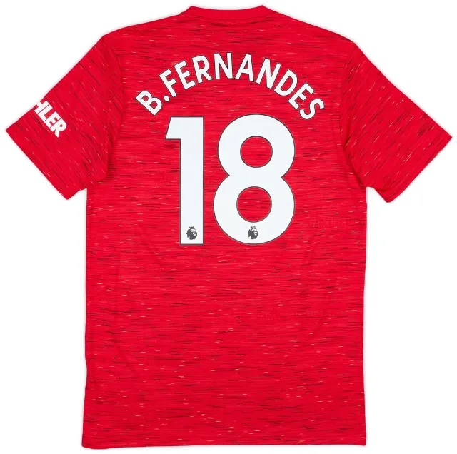 adidas 2020-21 Manchester United Home Shirt B.Fernandes #18 - 10/10 - (M)