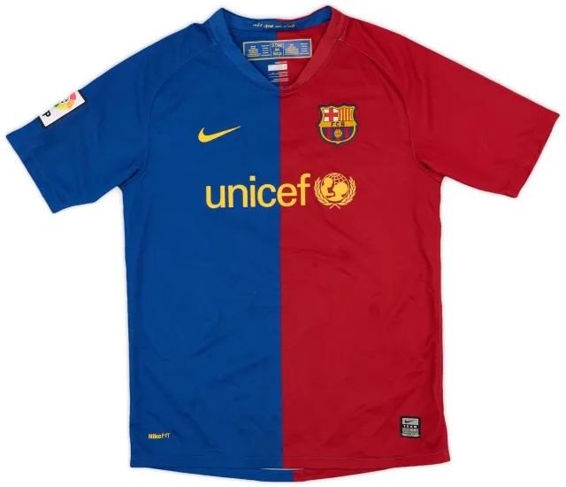 Nike 2008-09 Barcelona Home Shirt - 8/10 - (L.Boys)