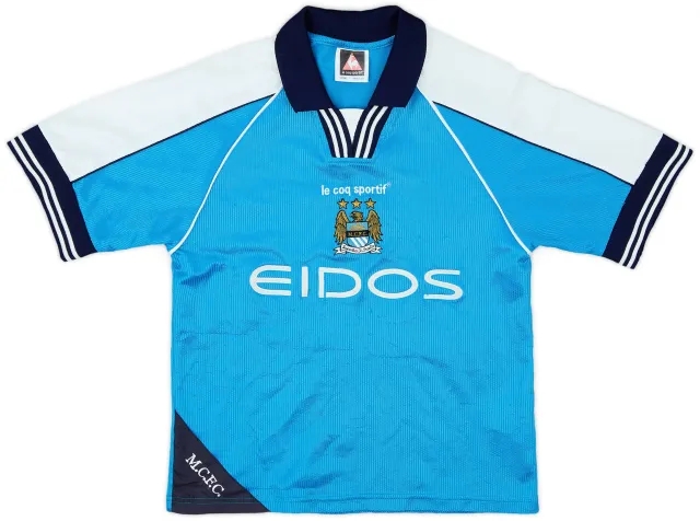 LeCoqSportif 1999-01 Manchester City Home Shirt - 8/10 - (XS.Boys)