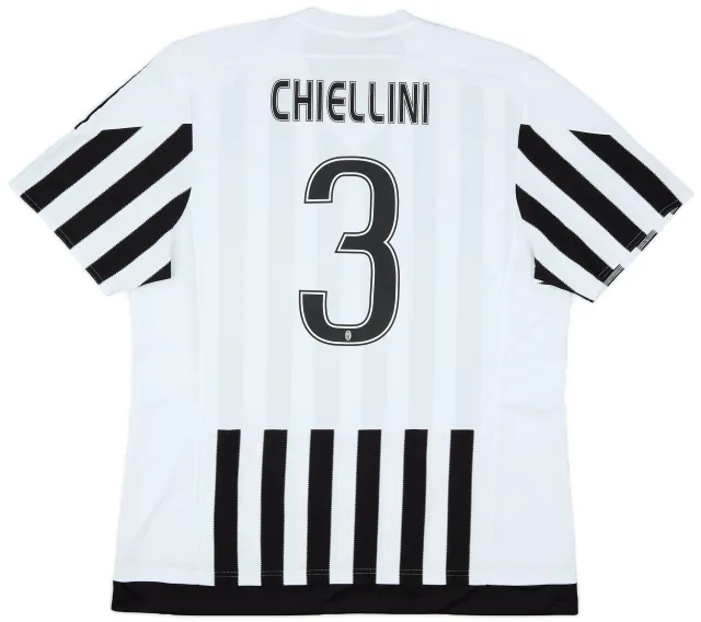 adidas 2015-16 Juventus Authentic Home Shirt Chiellini #3 - 7/10 - (XXL)