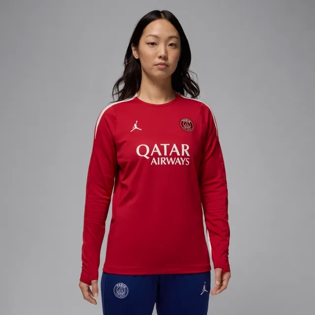 Nike Jordan Nike Paris Saint-Germain Strike Fourth Women's Jordan Dri-FIT Football Knit Crew-Neck Top - Red - Polyester/Elastane