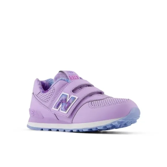 New Balance Kids' 574 HOOK & LOOP in Purple/Blue Synthetic
