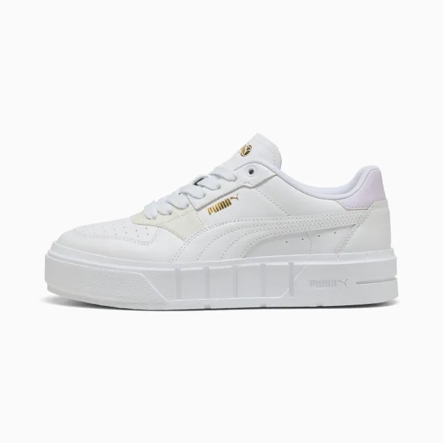 PUMA Women's Cali Court Leather Trainers - White/Lilac Frost -  Size: UK 8