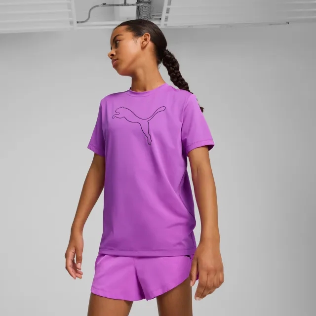 PUMA Train All Day Ess Cat Logo T-Shirt Youth, Pure Magenta