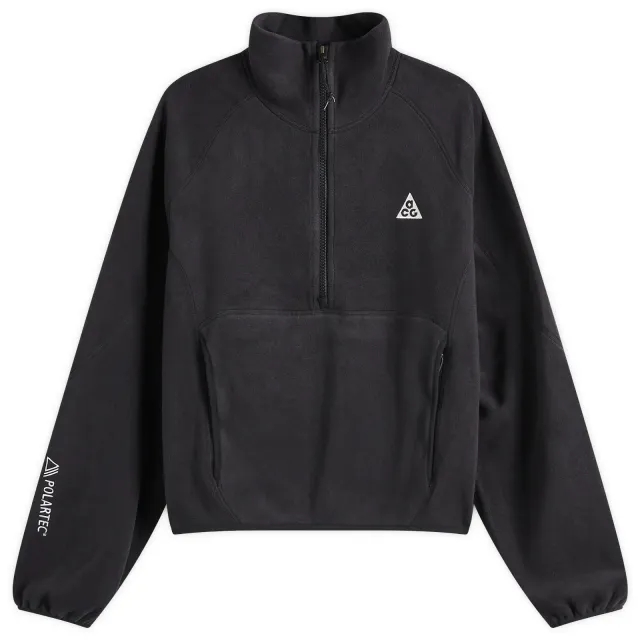 Nike Women's W ACG Half Zip Wolf Tree Fleece Top Black/Anthracite/Summit White