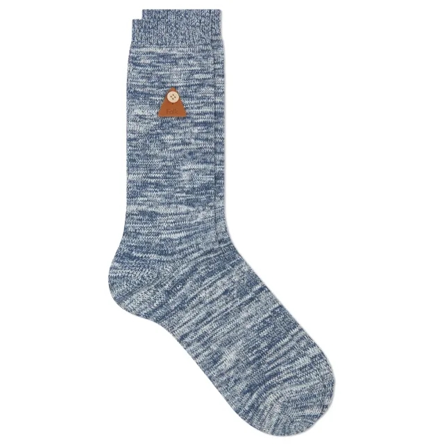 Folk Men's Melange Socks Ecru/Soft Blue Mix