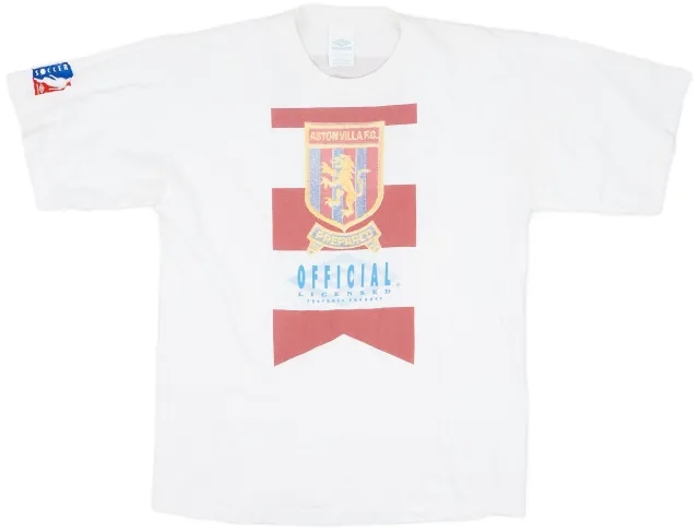 1990-91 Aston Villa Umbro Graphic Tee - 8/10 - (XL)