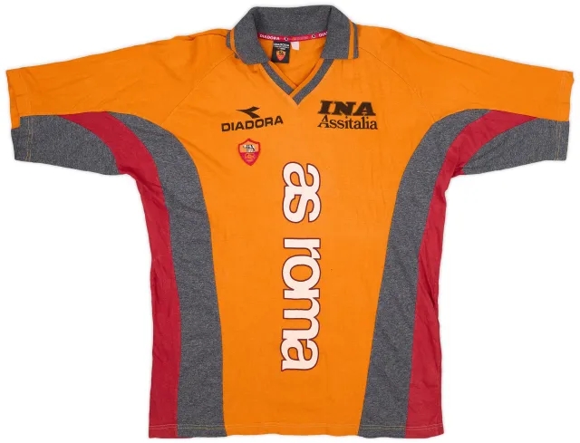 1998-00 Roma Diadora Cotton Training Shirt - 7/10 - (XL)