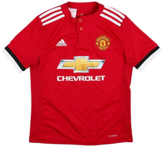adidas 2017-18 Manchester United Home Shirt - 8/10 - (M.Boys)