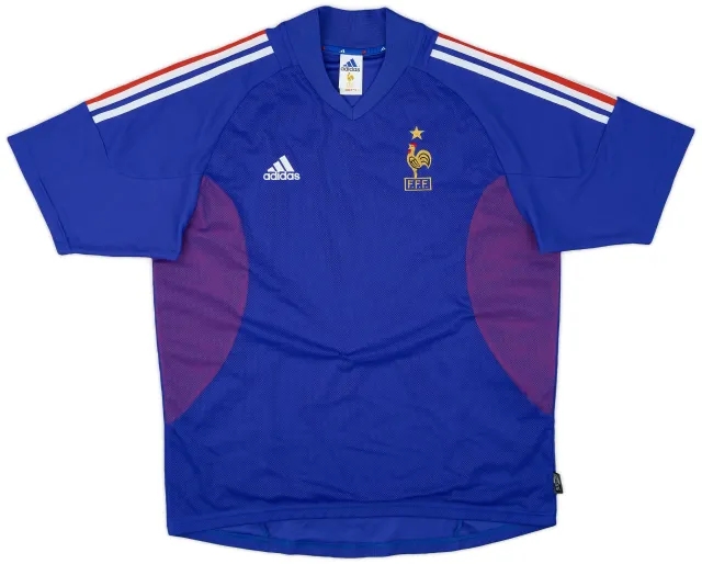 adidas 2002-04 France 'Signed' Home Shirt - 6/10 - (L)
