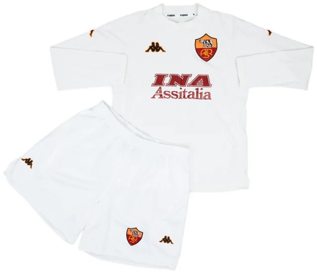 Kappa 2000-01 Roma Away L/S Full Kit - 9/10 - (M)