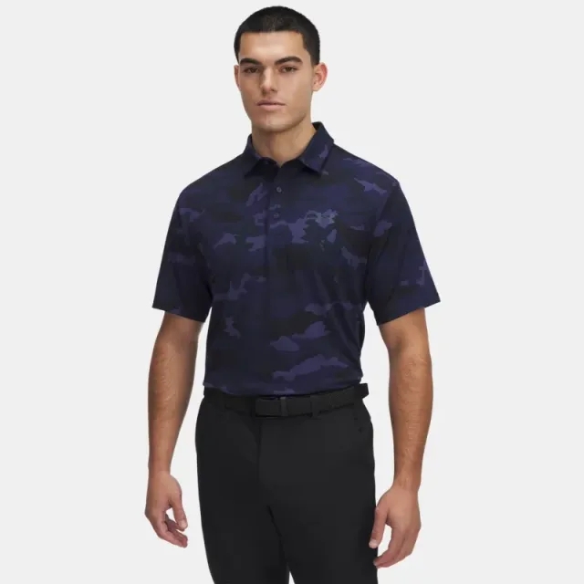 Men's  Under Armour  Playoff 3.0 Printed Polo Midnight Navy / Downpour Gray XL