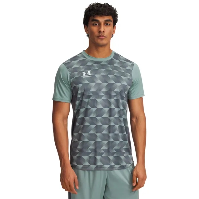 Men's  Under Armour  Challenger Training Printed Short Sleeve Silica Green / Castlerock / White XXL