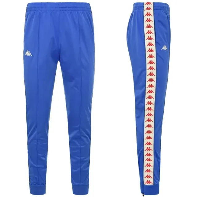 Kappa - Pantalone Rastoria Slim Azzurro - Rosso