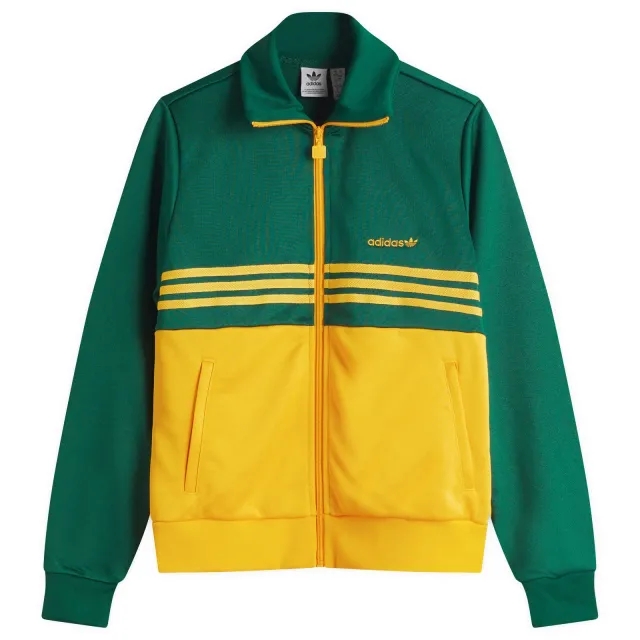 adidas Originals Adidas Women's 3 Stripe Track Top Collegiate Green/Crew Yellow