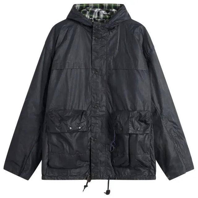 Barbour Men's Heritage+ Modified Durham Wax Jacket Navy