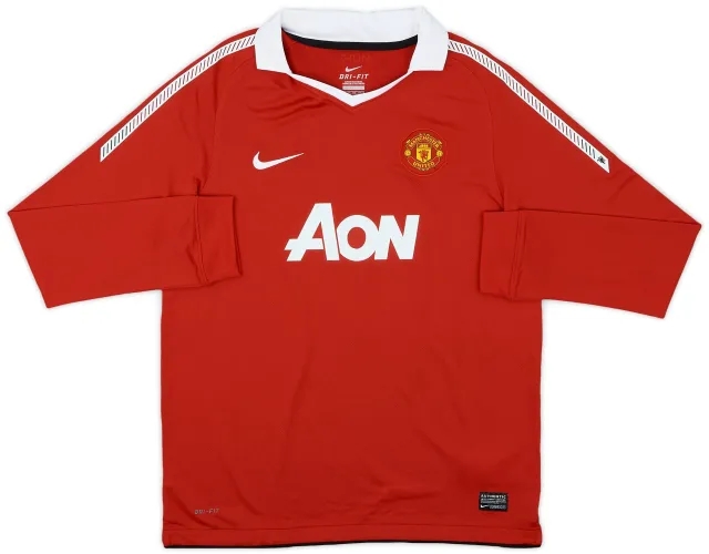 Nike 2010-11 Manchester United Home L/S Shirt - 9/10 - (XL.Boys)