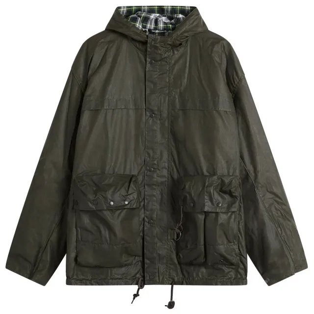 Barbour Men's Heritage+ Modified Durham Wax Jacket Archive Olive