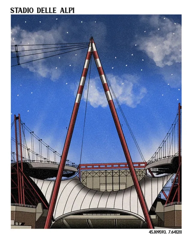 Classic Football Shirts Stadio Delle Alpi A3 Print/Poster