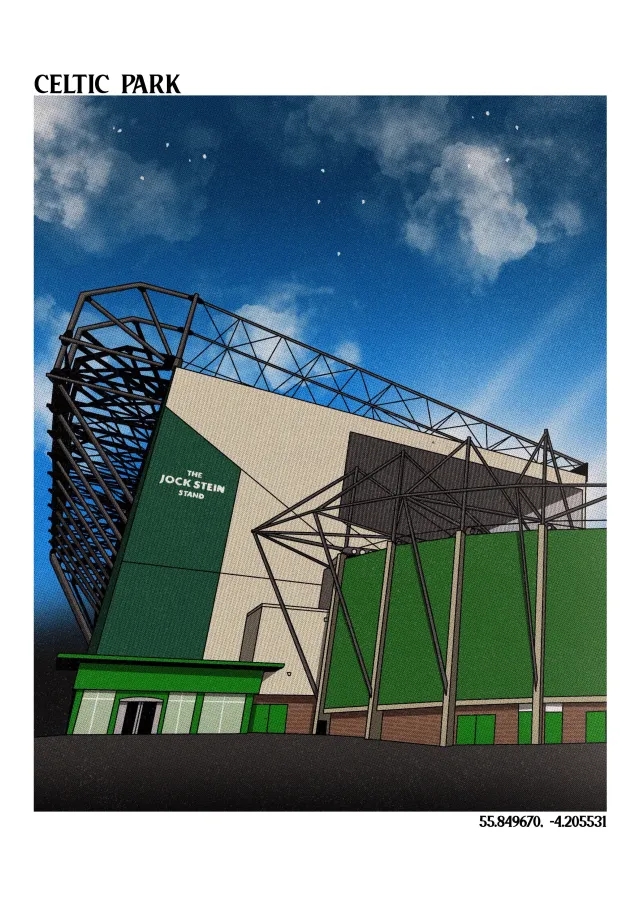 Classic Football Shirts Celtic Park A3 Print/Poster