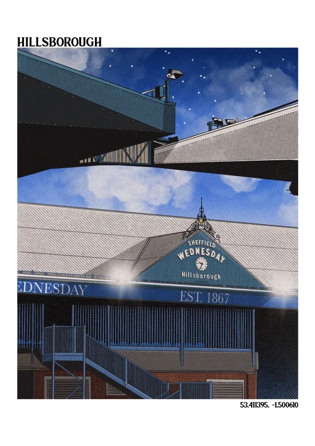 Classic Football Shirts Hillsborough A3 Print/Poster