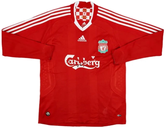 adidas 2008-10 Liverpool Home L/S Shirt - 4/10 - (XL.Boys)