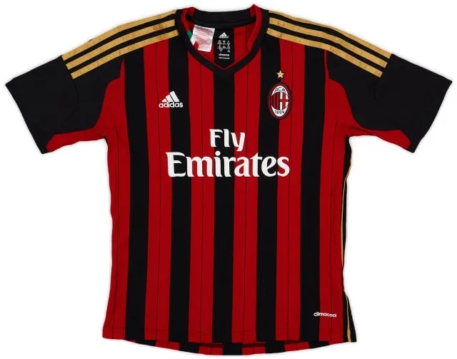 adidas 2013-14 AC Milan Home Shirt - 7/10 - (M.Boys)