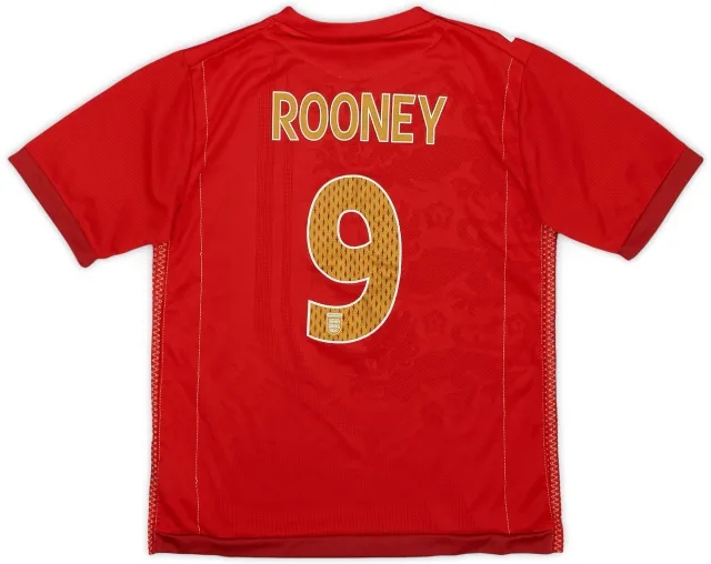 Umbro 2006-08 England Away Shirt Rooney #9 - 6/10 - (6-7 Years)