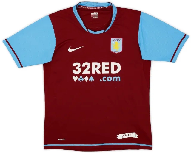 Nike 2007-08 Aston Villa Home Shirt - 7/10 - (L.Boys)