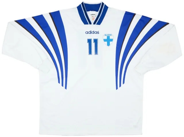 adidas 1996-98 Finland Match Worn Home L/S Shirt #11 (Johansson)