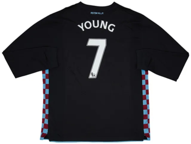 Nike 2010-11 Aston Villa Away L/S Shirt Young #7 - 9/10 - (XXL)