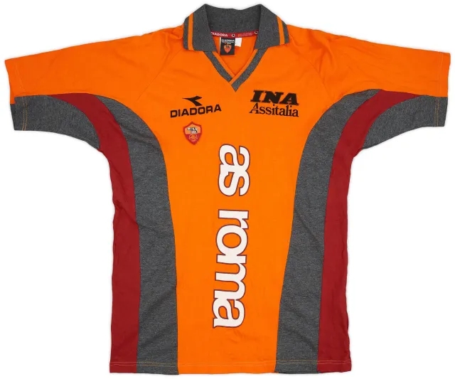 1998-00 Roma Diadora Training Shirt - 9/10 - (L)